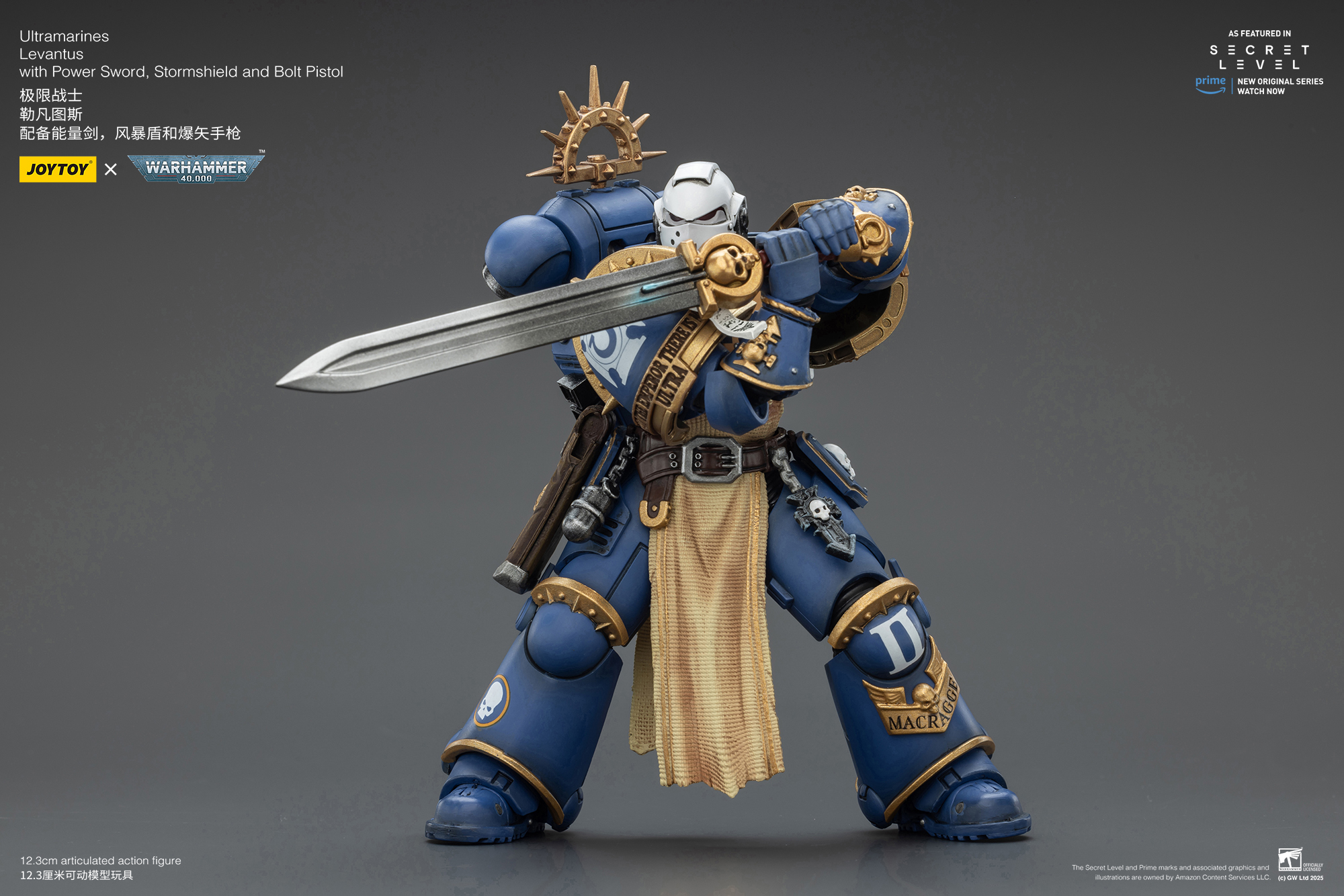 Ultramarines Levantus with Power Sword, Stormshield and Bolt Pistol - view 7